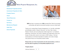 Tablet Screenshot of bolesmanagement.com